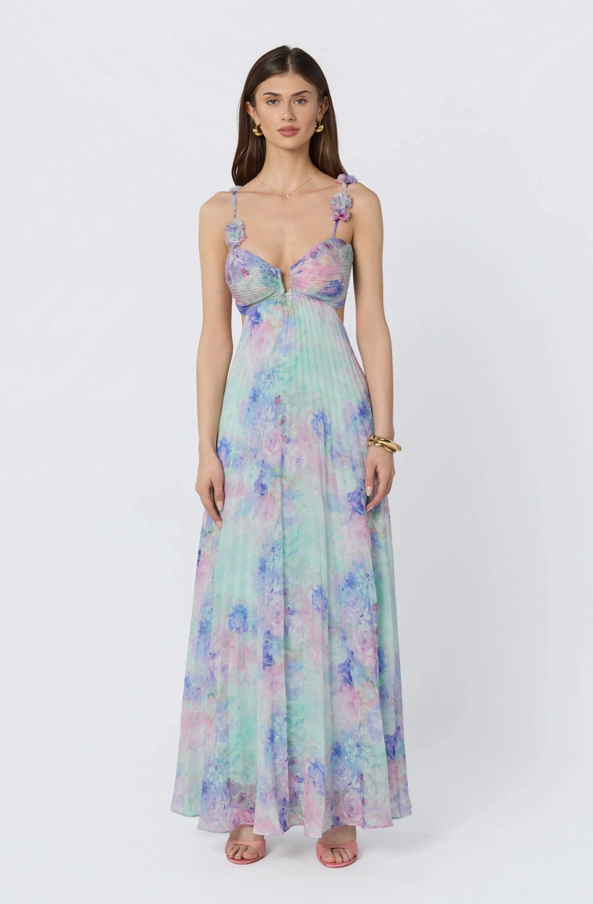 Inixyf Emese Floral Cutout Maxi Dress