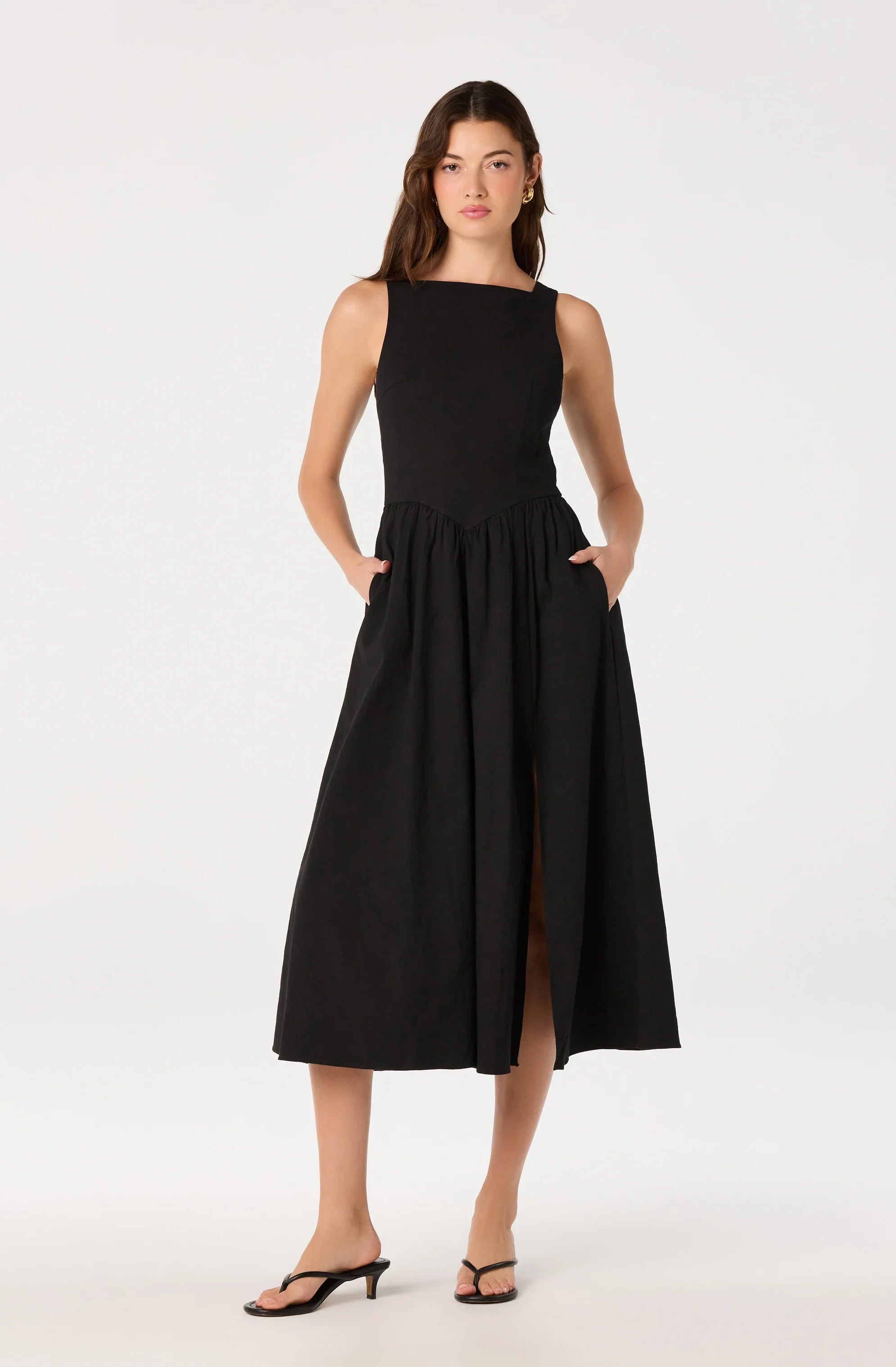 Lbruh Bow Back Apron Midi Dress