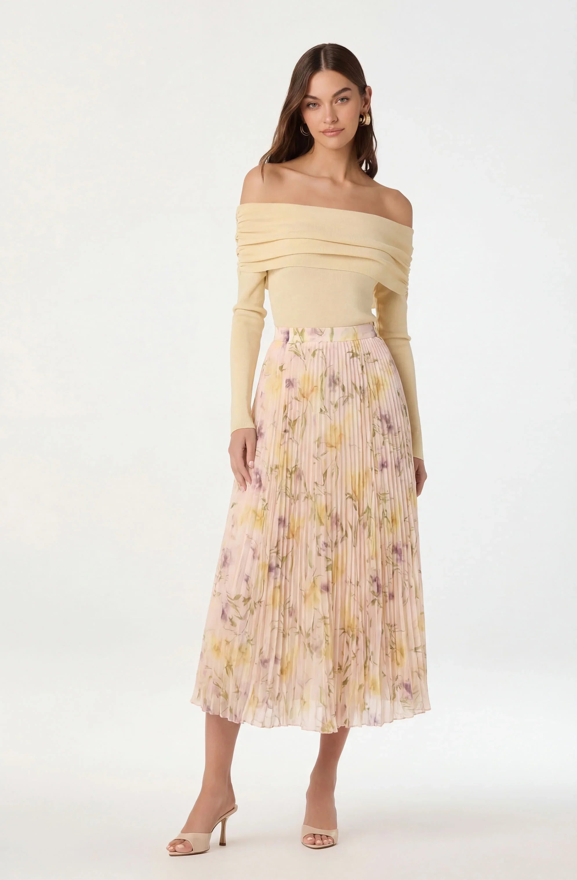 Inixyf Fiori Pleated Maxi Skirt