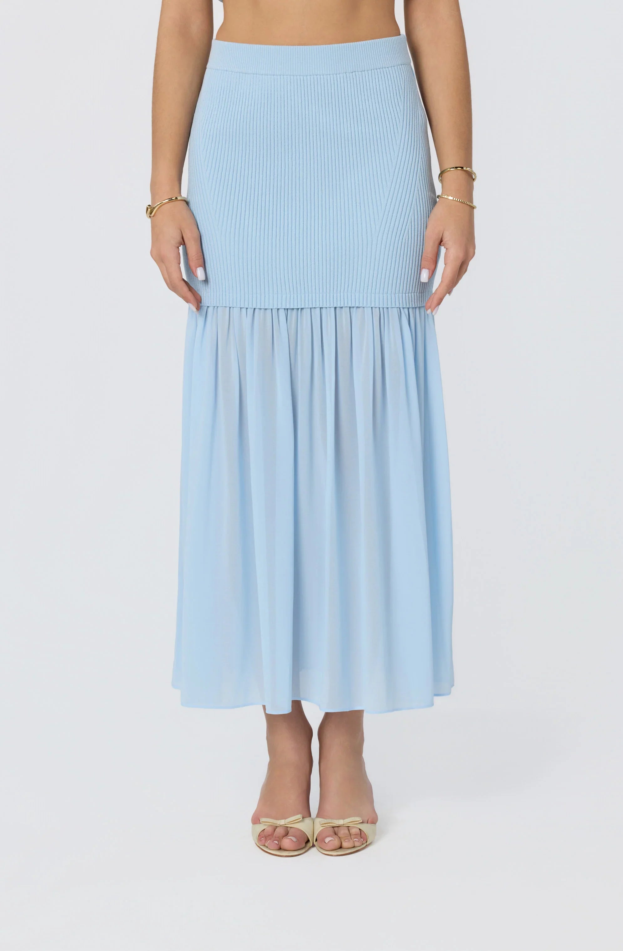 Inixyf Halie Mixed Media Maxi Skirt