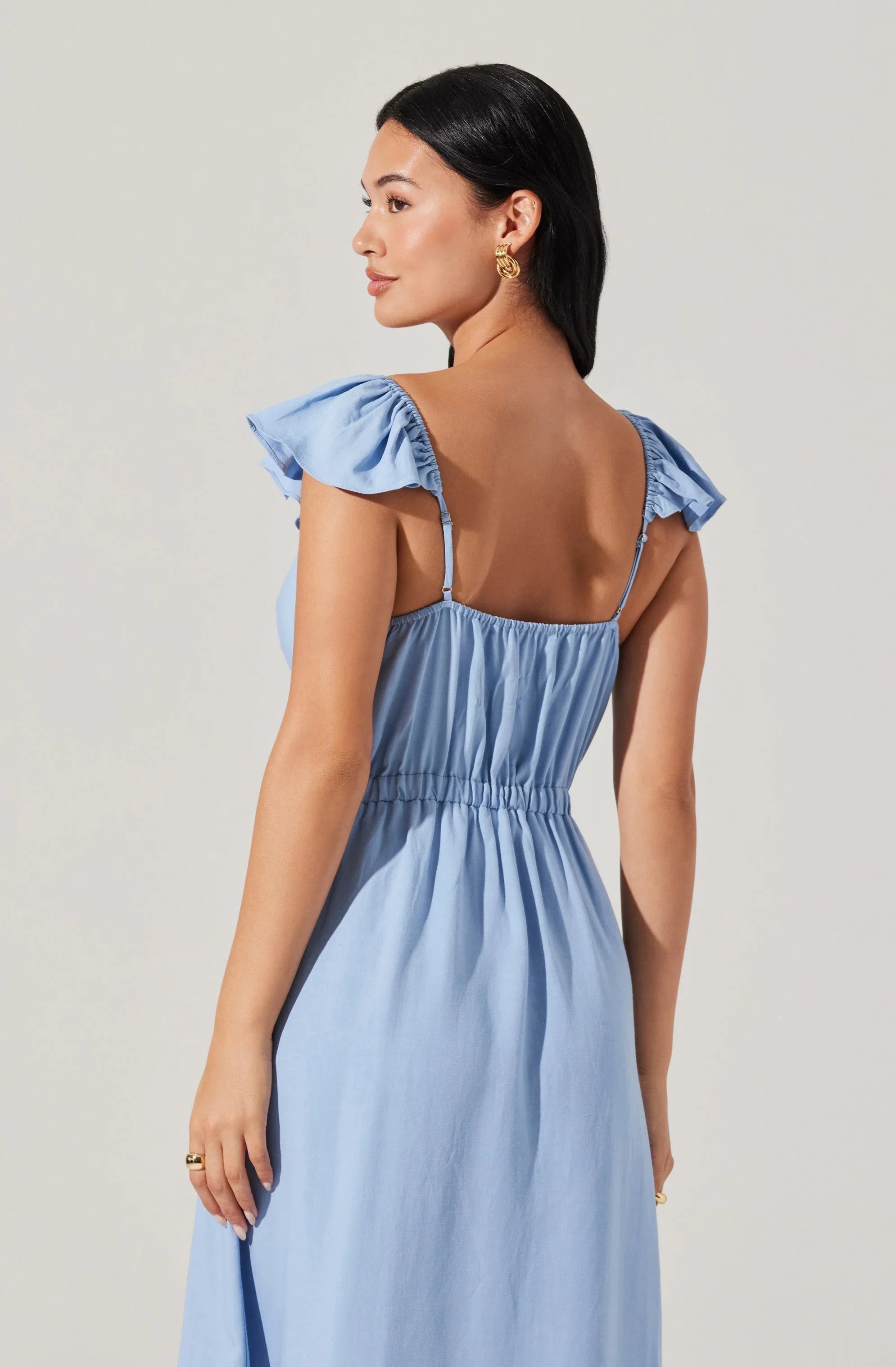 Lbruh Odeletta Embroidered Floral Trim Midi Dress