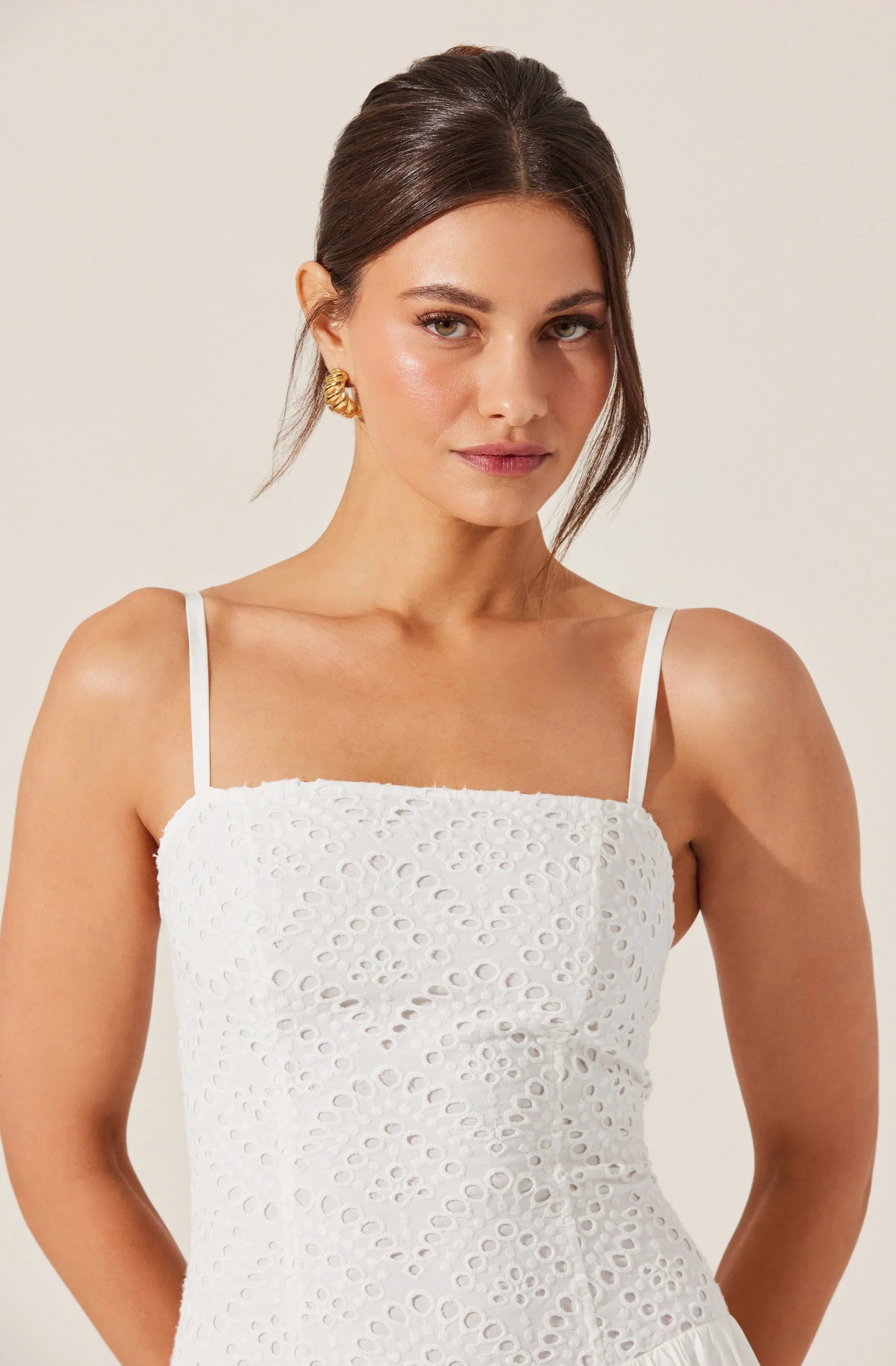 Lbruh Nathalia Eyelet Midi Dress