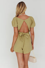Alexis Elasticated Waist Romper Avocado
