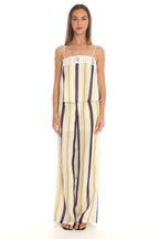 Bristol Striped Wide-Leg Trousers Yellow