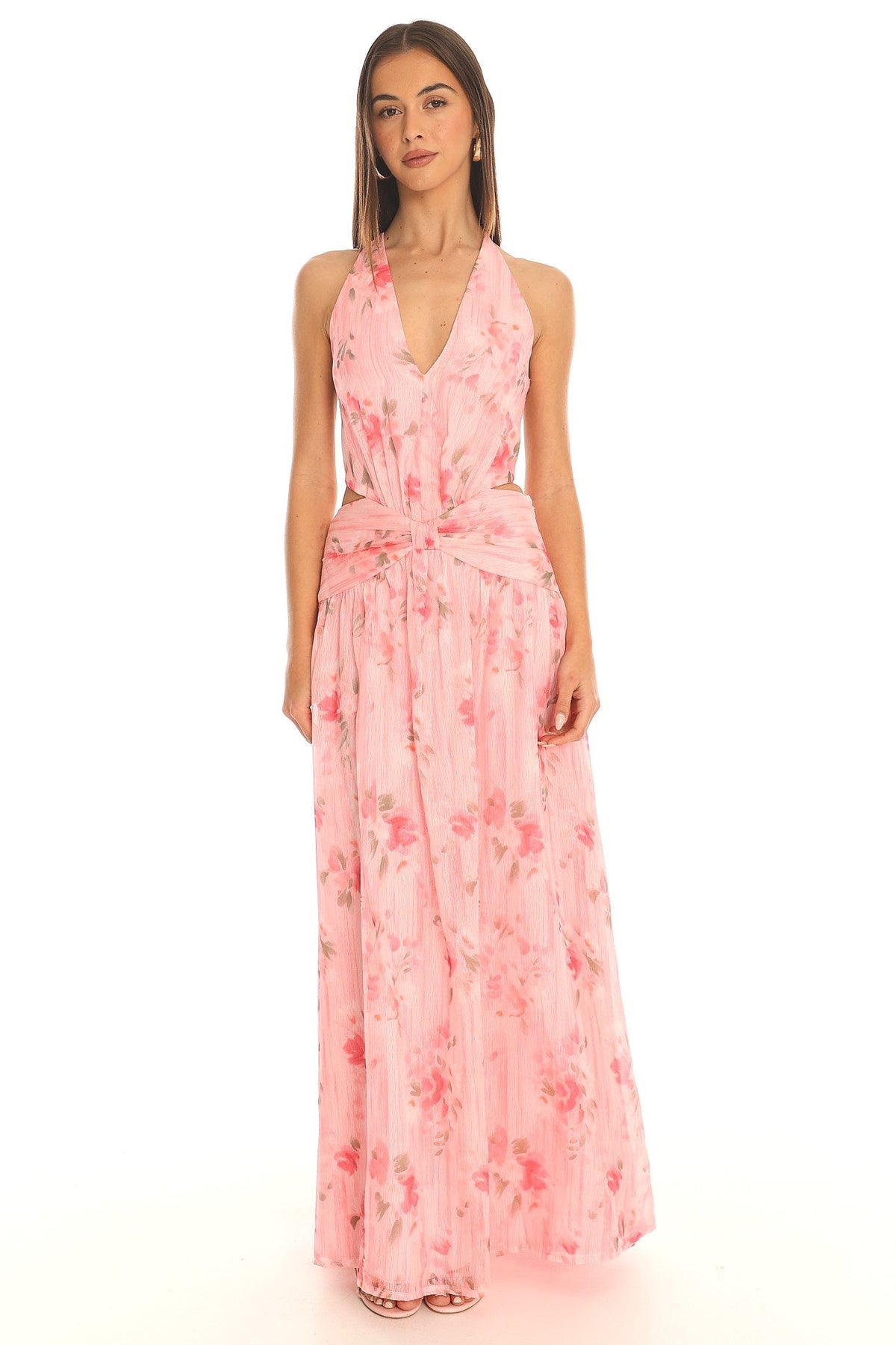 Toni Cutout Halter Maxi Dress Pink Main image