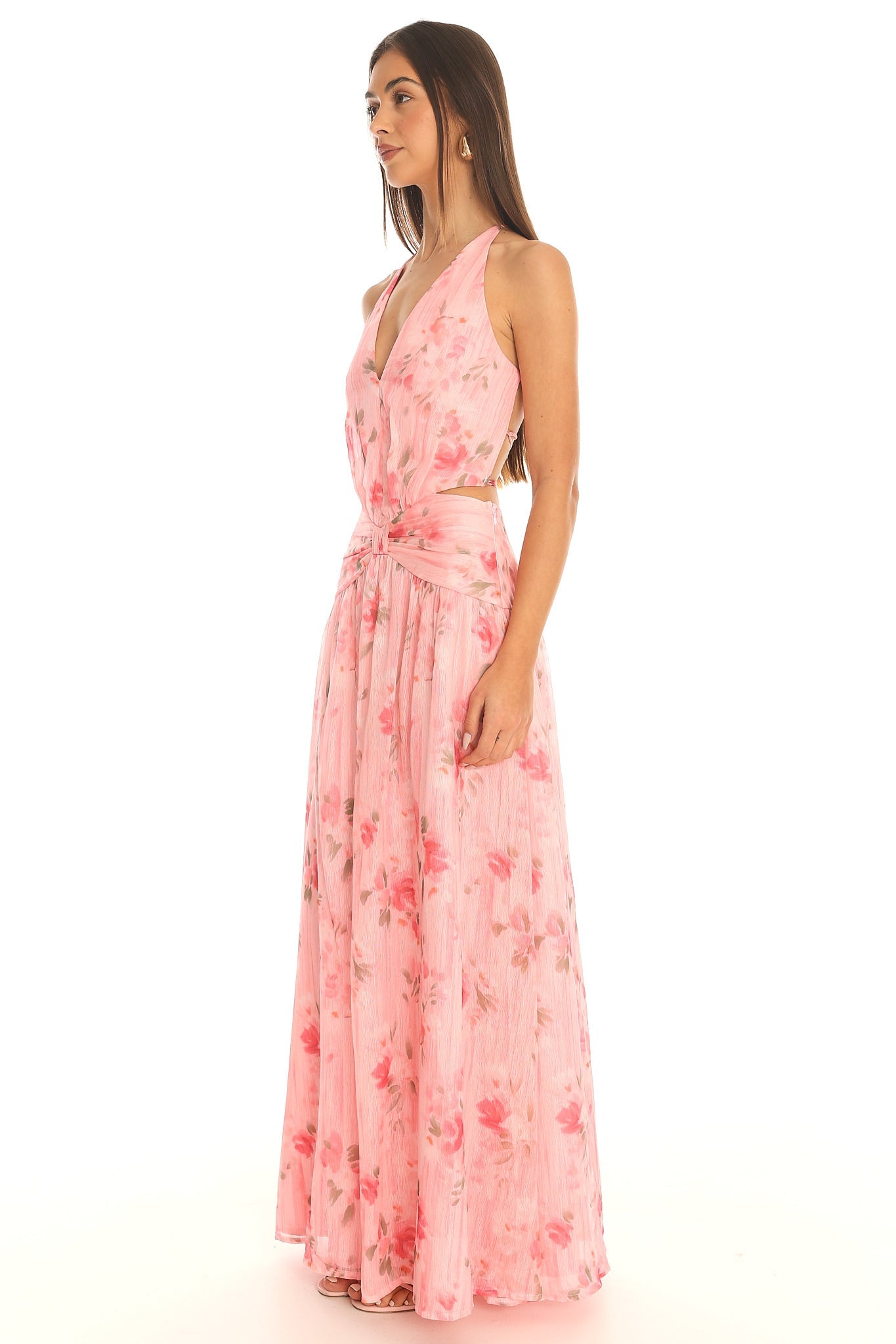 Toni Cutout Halter Maxi Dress Pink Secondary image