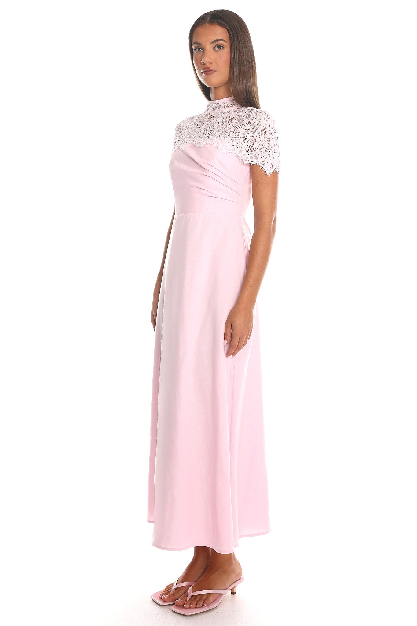 Tattooed Heart Cap Sleeve Midi Dress Pink Secondary image