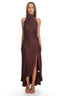 Vanta Halter Wrap Maxi Dress Chocolate