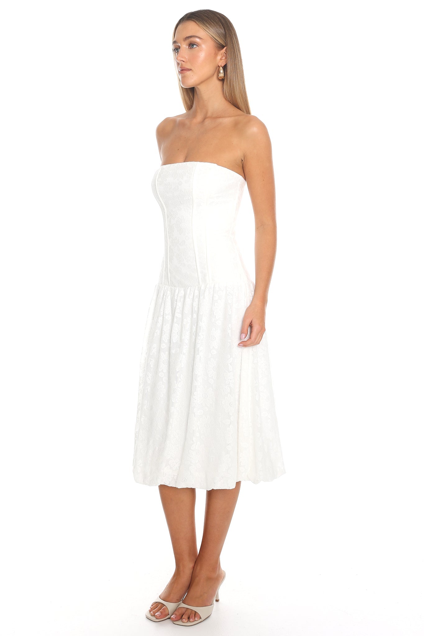 Carried Away Corset Midi Dress Off White Secondary image