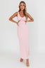Kharissa Cut-Out Textured Maxi Dress Pink