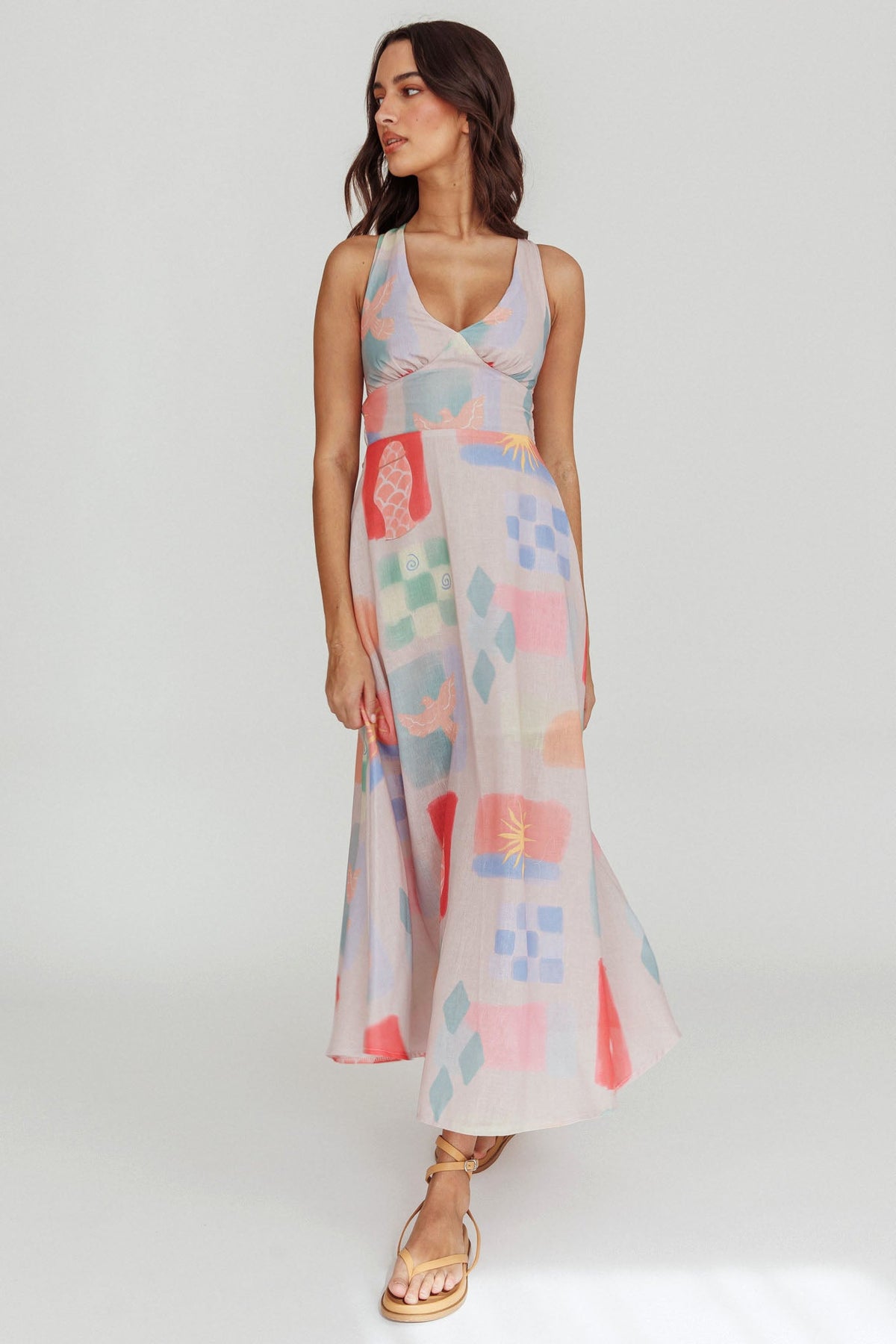 Sweethearts A-Line Print Maxi Dress Multi Main image