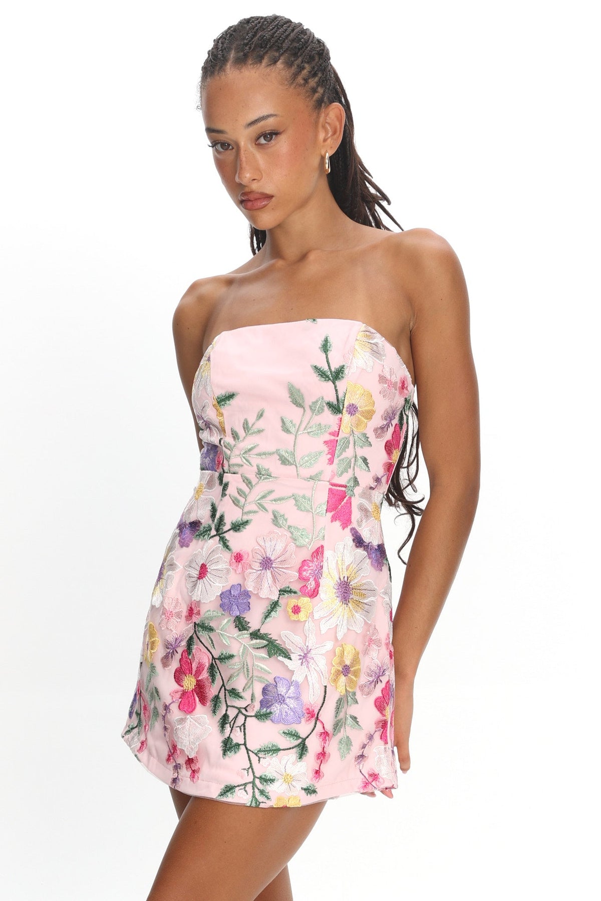 Entered The Chat Strapless Mini Dress Multi Main image