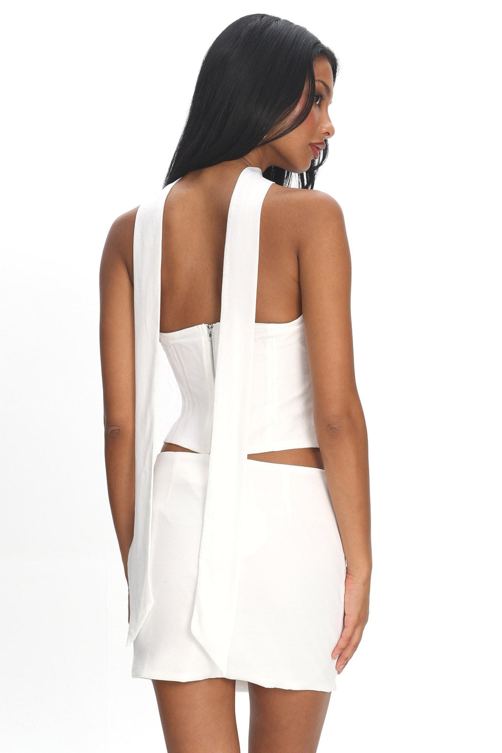 Charise Strapless Neck Tie Top Ivory