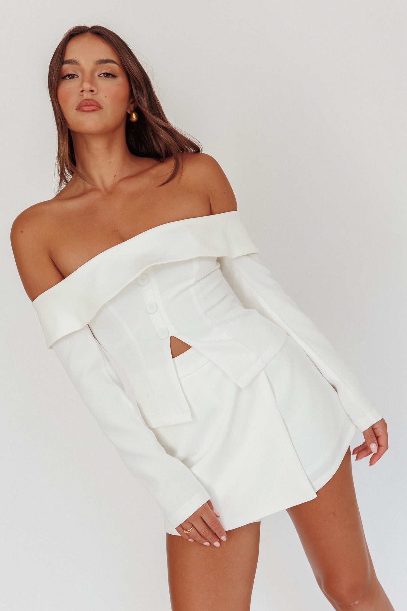 Adalis Off-Shoulder Long Sleeve Top Off White Secondary image