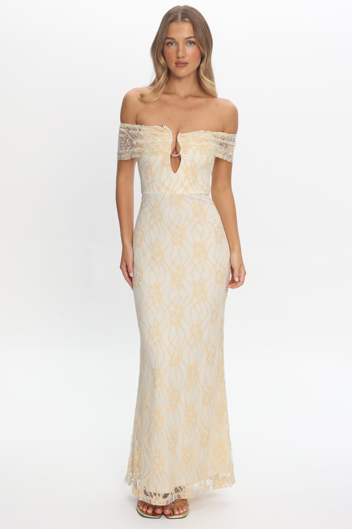 Tilda Off-Shoulder Maxi Dress Lace Butter Main image