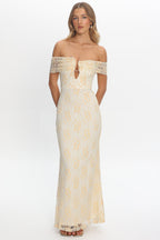 Tilda Off-Shoulder Maxi Dress Lace Butter