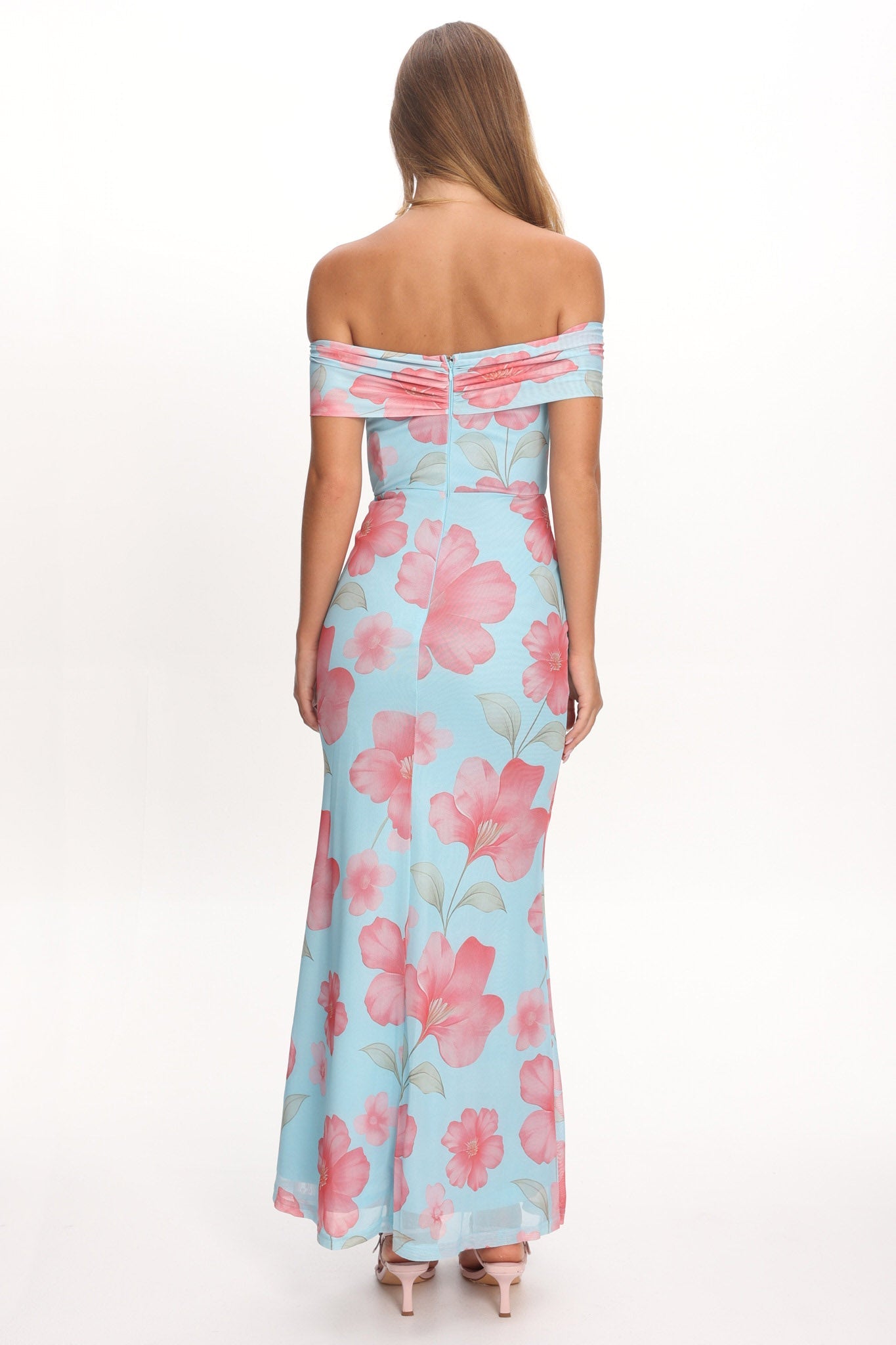Tilda Off-Shoulder Maxi Dress Floral Blue Secondary image