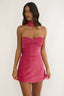Vionelle Tied Back Strapless Mini Dress Fuchsia
