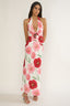 Vale 3D Flower Halter Maxi Dress Floral