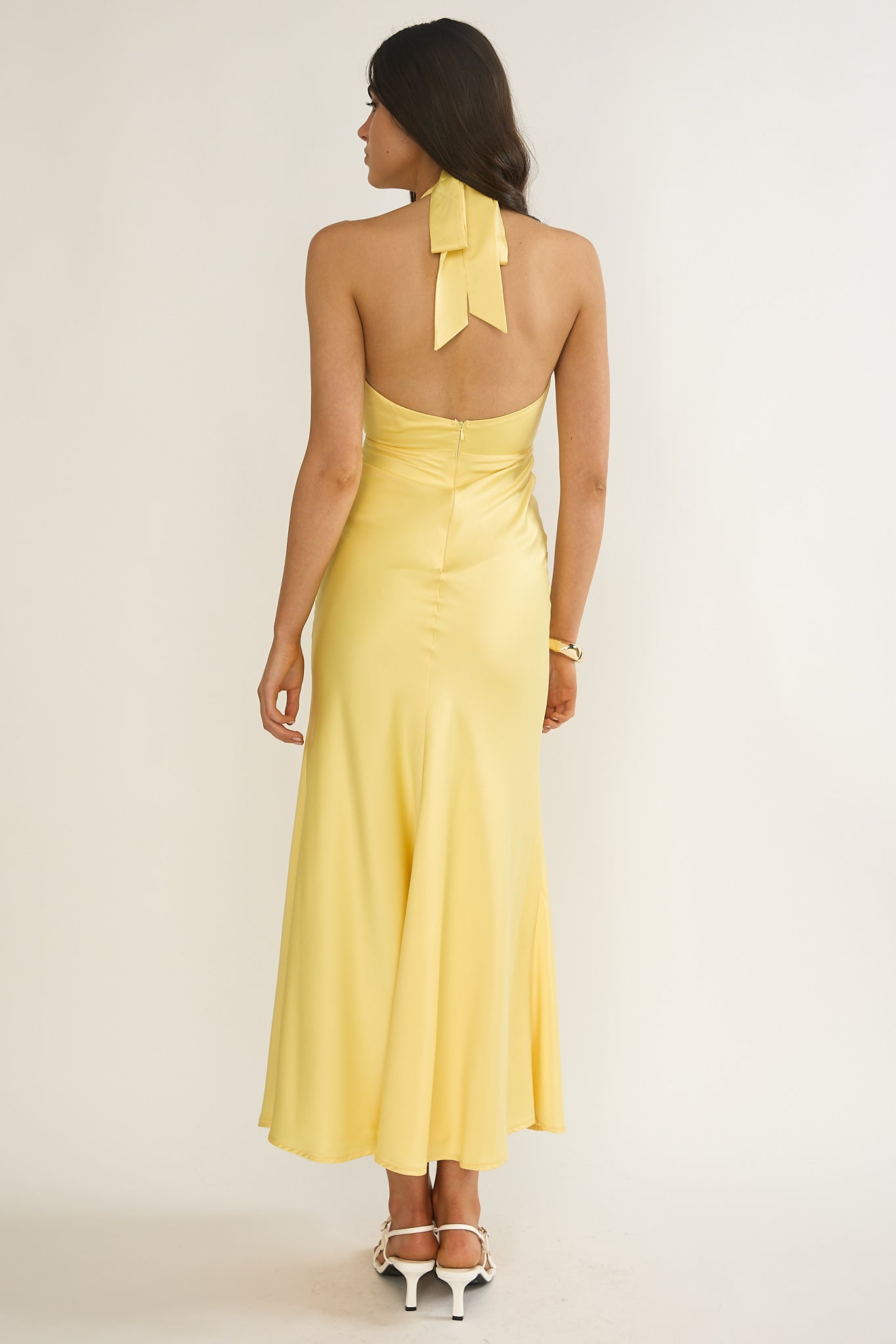 Vale 3D Flower Halter Maxi Dress Sunflower Secondary image