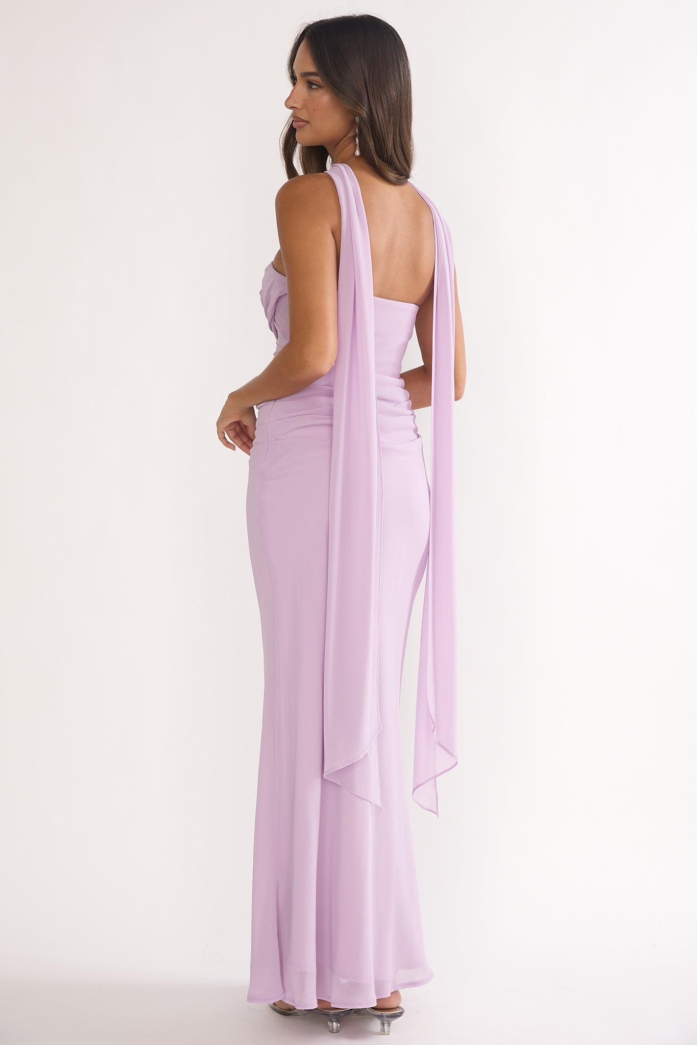 Unforgettable Day Drape Waist Strapless Maxi Dress Lilac Secondary image