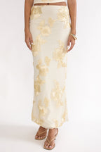 Golden Hours Maxi Skirt Embellished Yellow