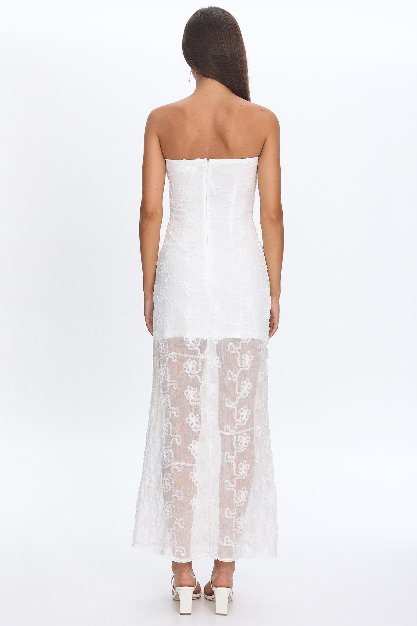 Arlise Strapless Lace Maxi Dress White Secondary image