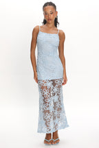 Elowna Embellished Maxi Dress Light Blue