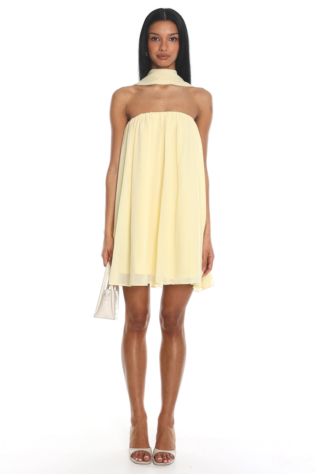Read The Signs Strapless Mini Dress Butter