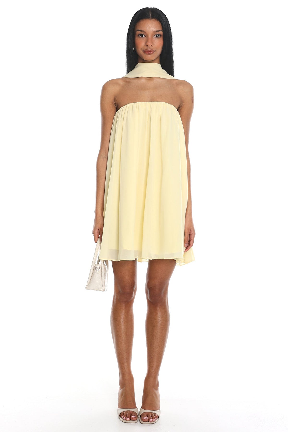 Read The Signs Strapless Mini Dress Butter