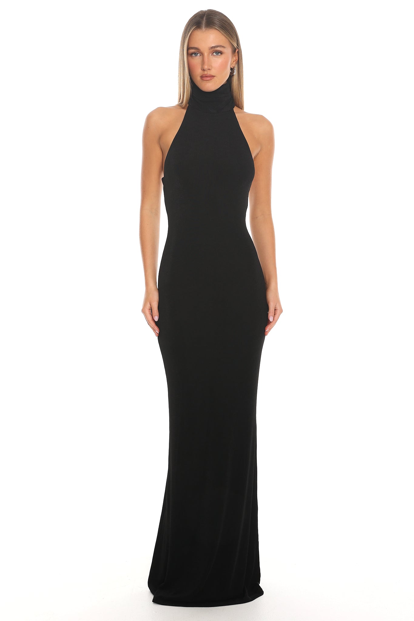 Arcana High Neck Maxi Dress Black Secondary image