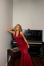 Last Words Wrap Halter Maxi Dress Raspberry