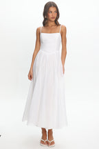 Dulce Scoop Neck Midi Dress White