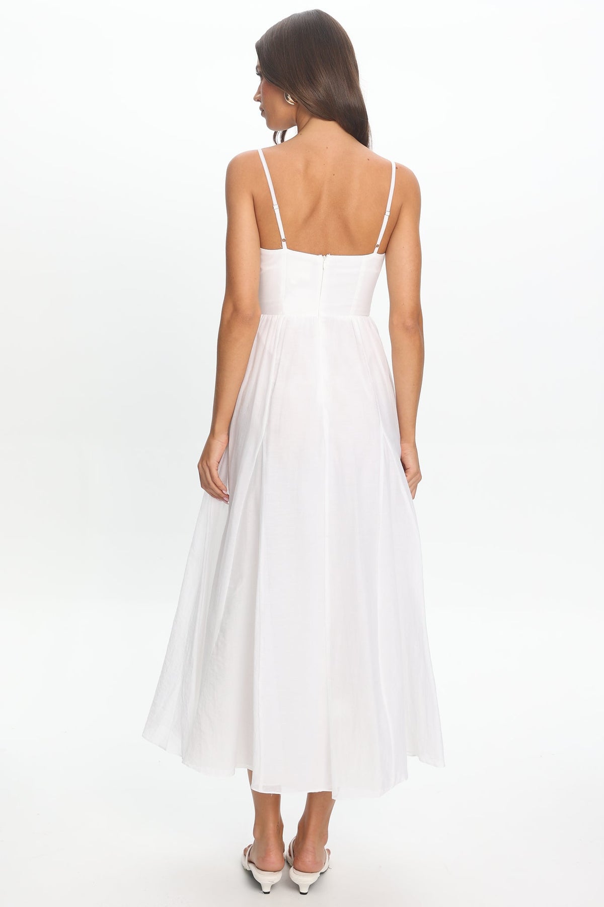 Dulce Scoop Neck Midi Dress White