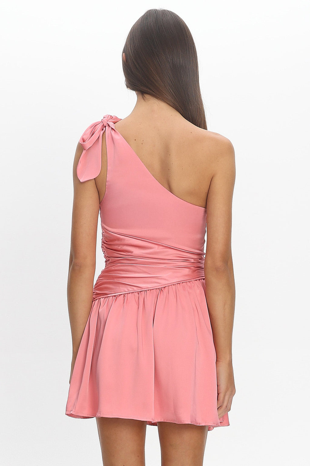 Intrigue One-Shoulder Mini Dress Pink