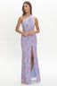 Vieno One Shoulder Maxi Dress Blue