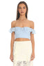 Cloud Nine Ruffled Crop Top Baby Blue