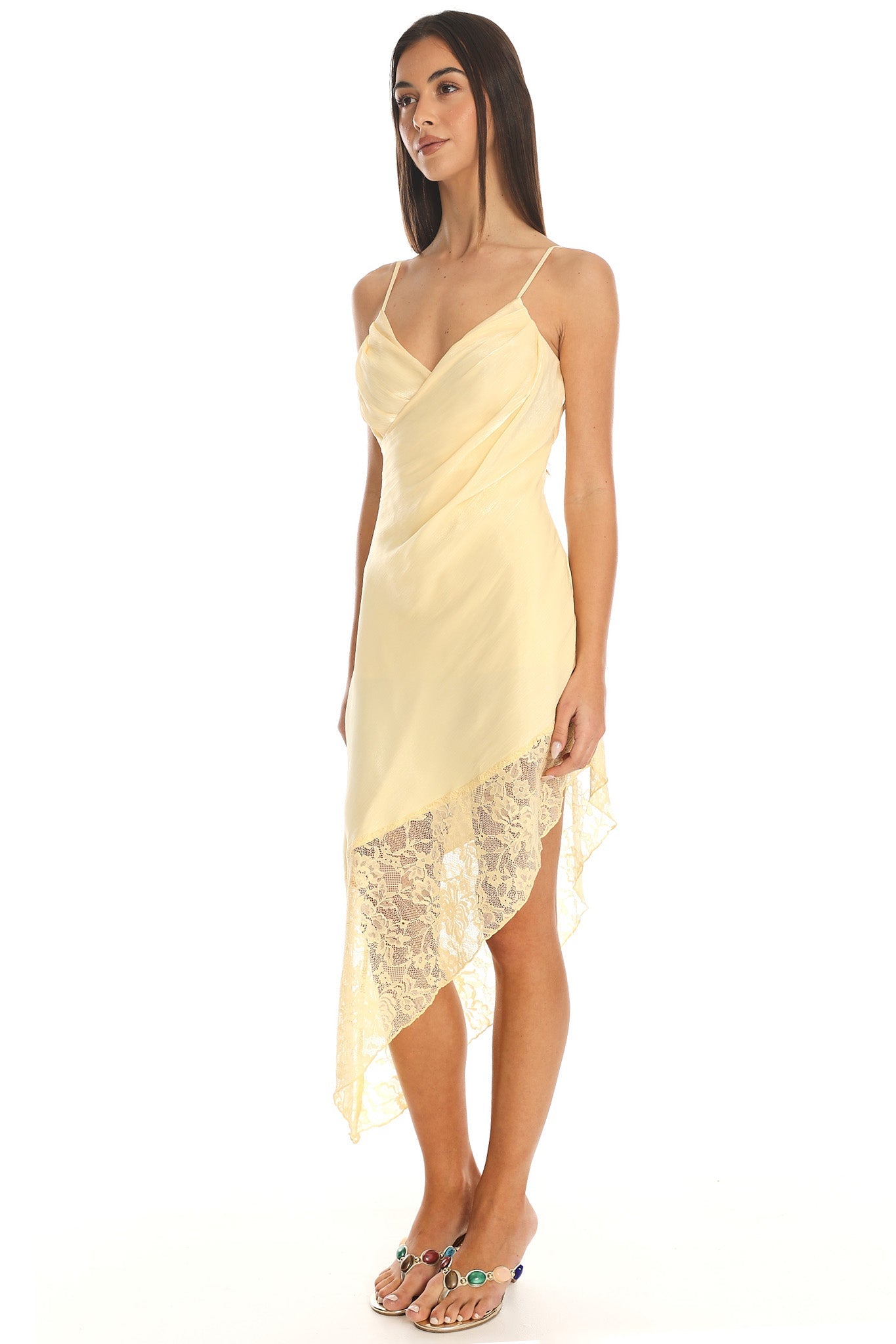 Champagne Kiss Lace Hem Dress Yellow Secondary image