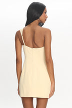 Gala Nights Button Mini Dress Yellow