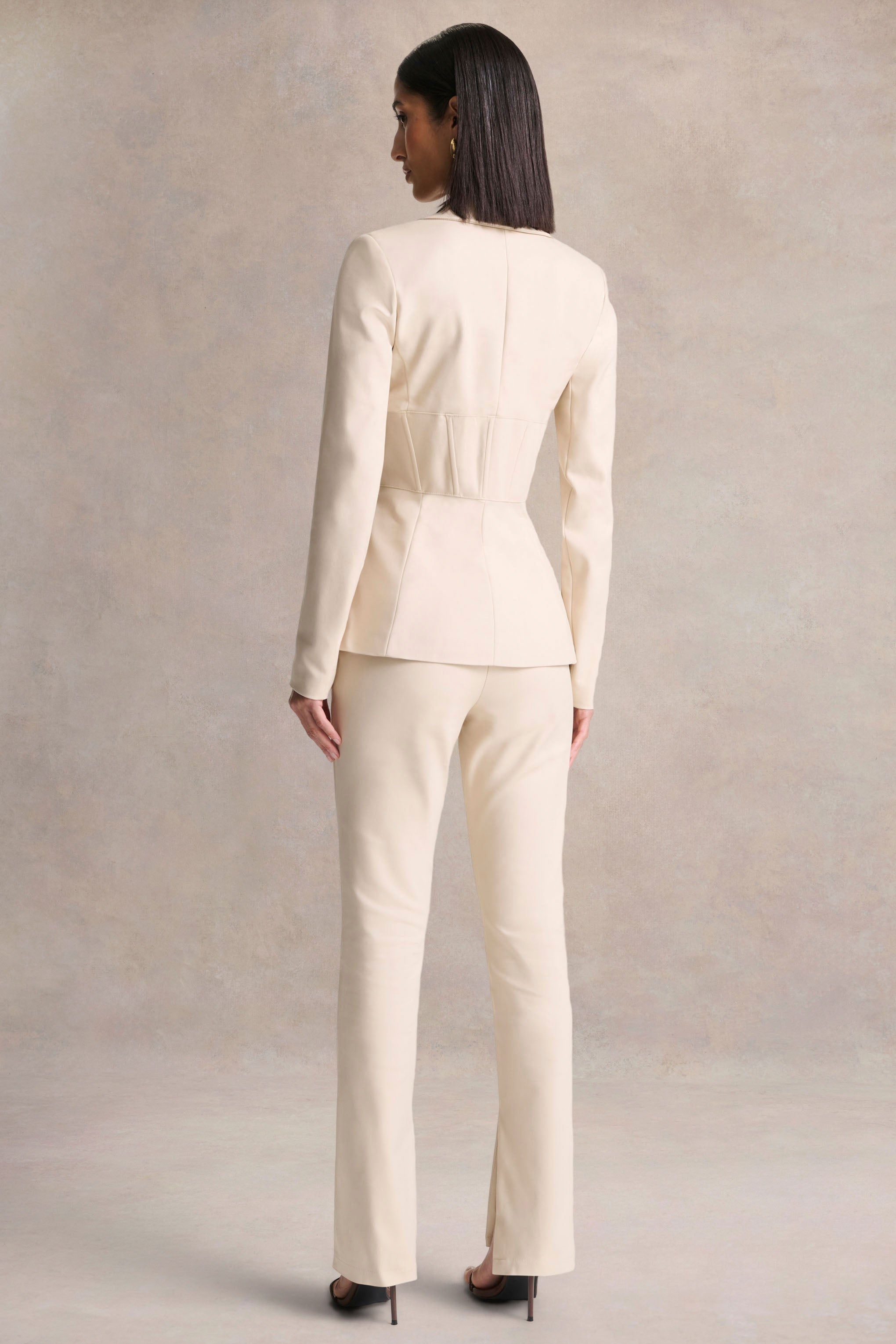 Wonder Woman | Cream High Waist Tailored Trousers With Hem Split