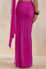 Azura | Hot Pink Wrap Maxi Skirt With Sash