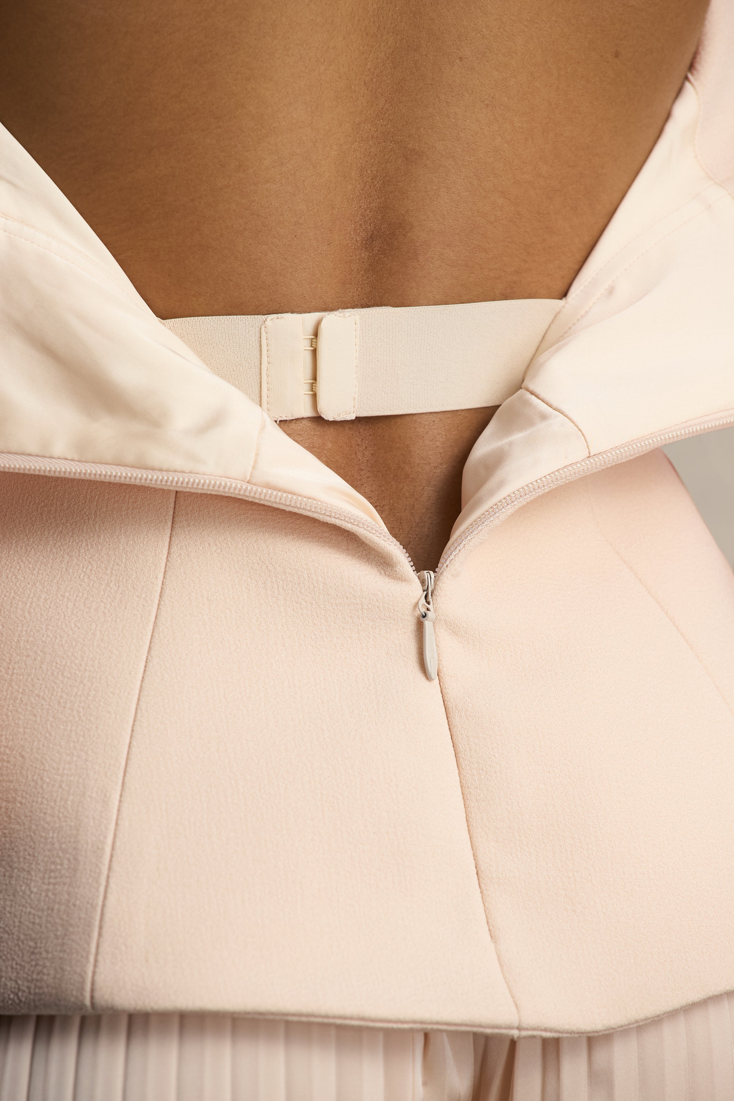 Feeling Good | Nude Bandeau Jumpsuit With Pleated Trouser