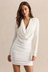 Ciela | White Extreme Plunge-Neck Mini Dress