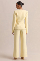 Rosalina | Lemon Extreme-Plunge Neck Tailored Blazer