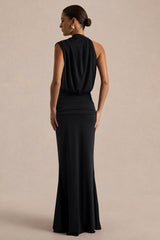 Umaira | Black High-Neck Maxi Dress