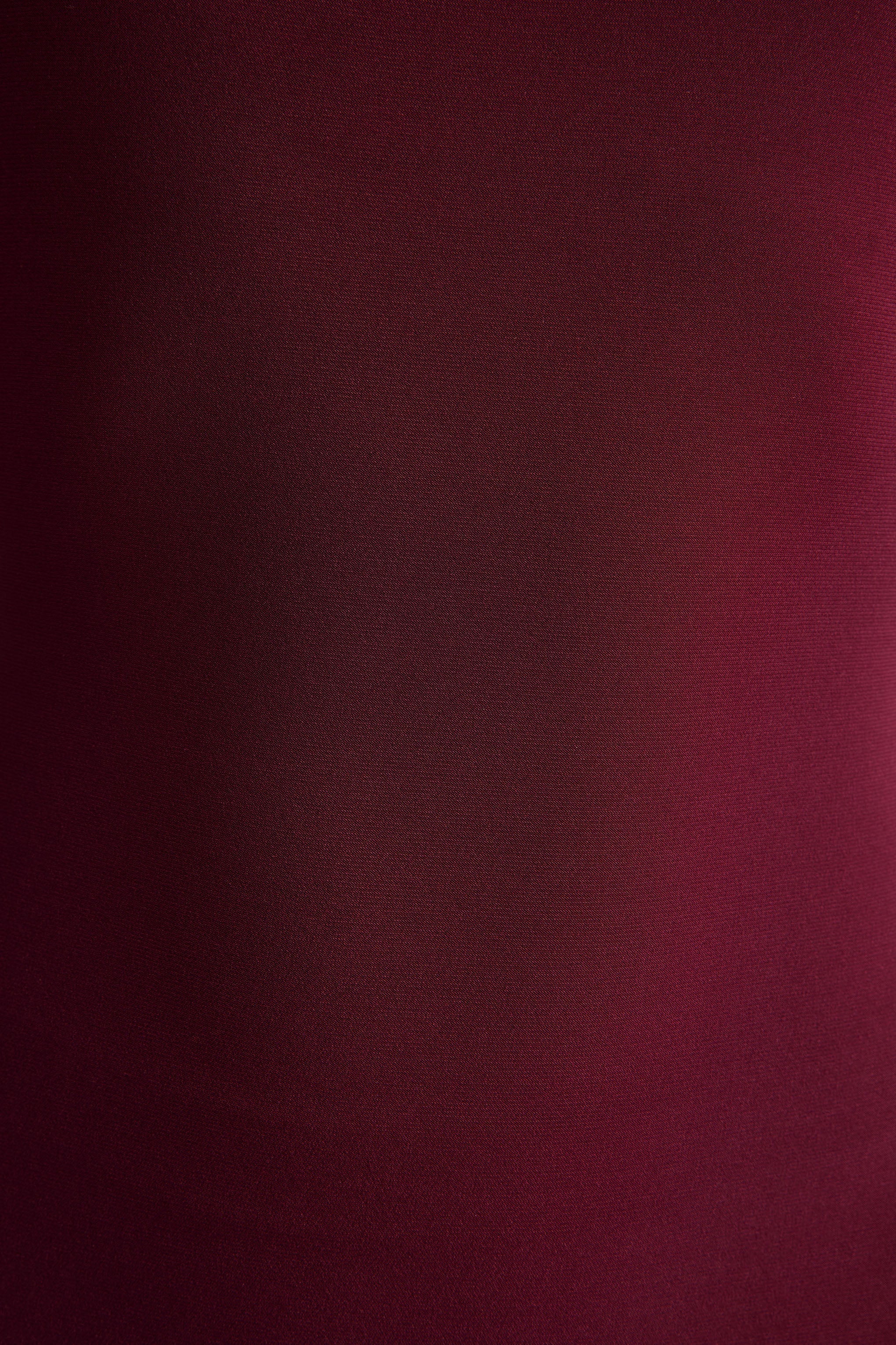 Ottilie | Burgundy Asymmetric-Neck Maxi Dress