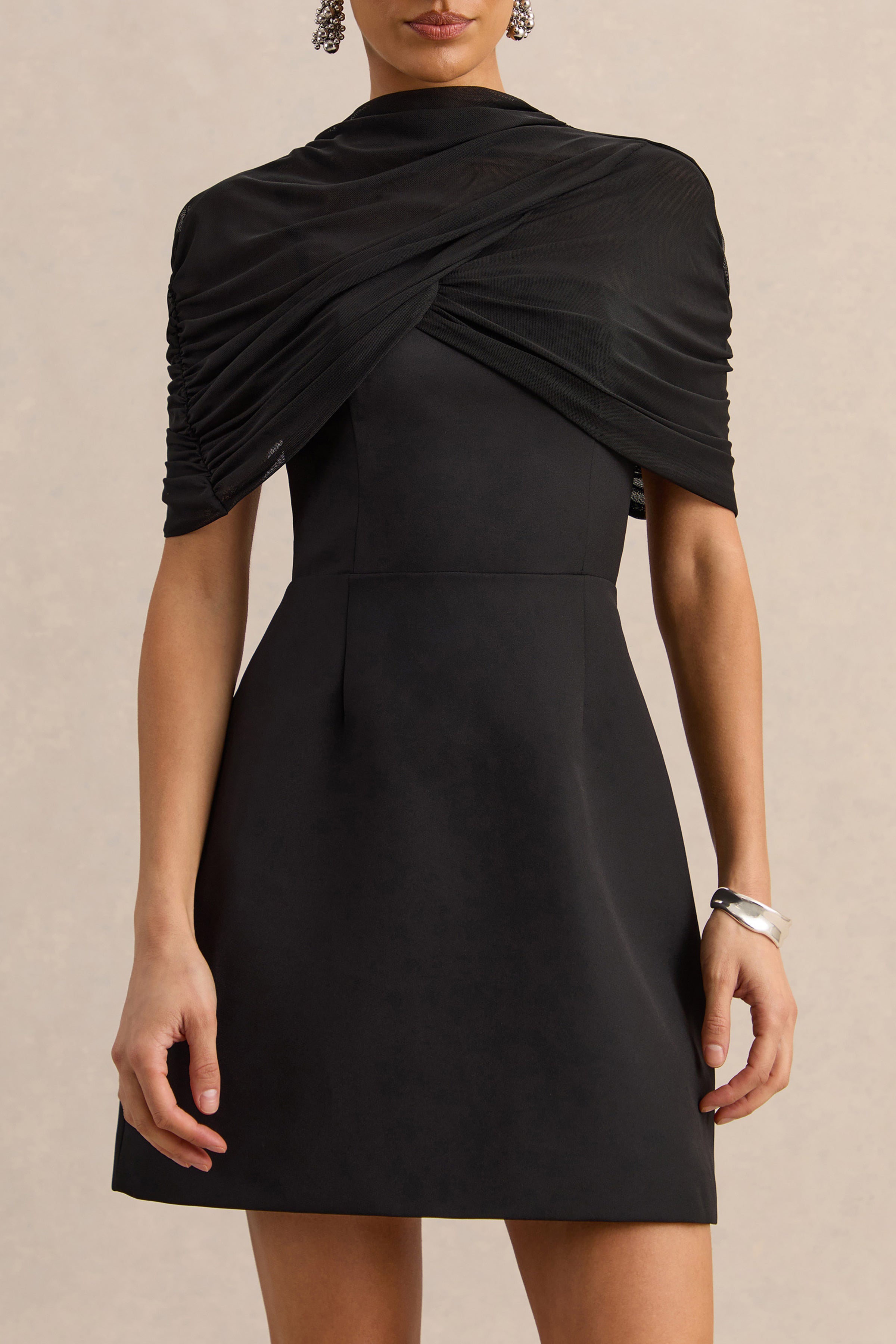 Veda | Black Square-Neck Mini Dress