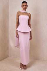 Farron | Light Pink Bandeau Corset Maxi Dress
