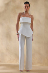 Zura | White Square-Neck Jumpsuit