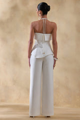 Zura | White Square-Neck Jumpsuit